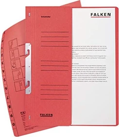 Falken Einhakhefter A4, 1/2 Vorderdeckel, kaufmännische Heftung, A4, rot