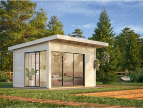 Palmako Andrea 11.2m² Slide Plus Gartenhaus natur
