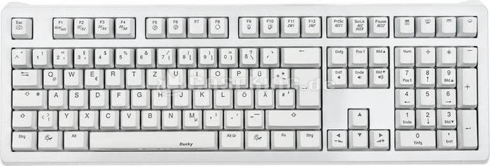 Ducky Shine 4 weiß, LEDs blau/rot, MX BROWN, USB, DE