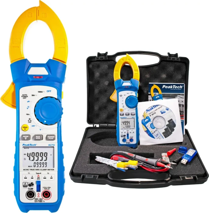 PeakTech 1670 True RMS Bluetooth Strommesszange-Multimeter