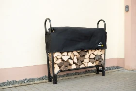 ShelterLogic Kaminholzregal inkl. Abdeckung 126x25x118cm schwarz