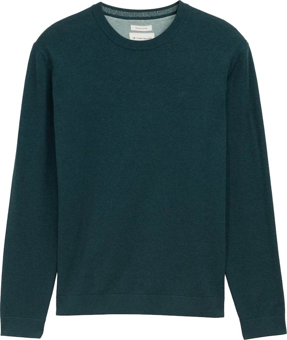 Tom Tailor Basic Baumwolle Strickpullover sapphire green melange (Herren)