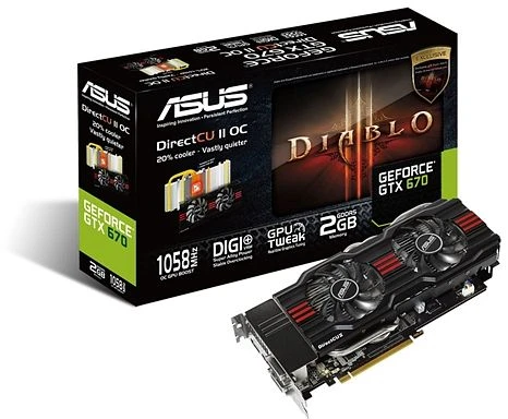 ASUS GeForce GTX 670, GeForce GTX 670, 2GB GDDR5, 2x DVI, HDMI, DP