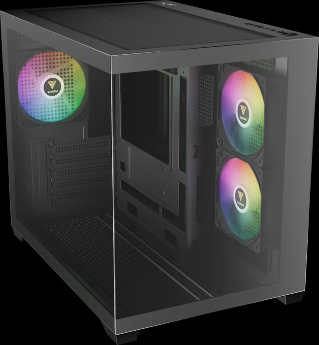 Gamdias AURA GC10M ARGB, schwarz, Glasfenster