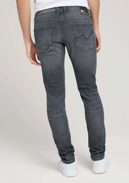 Tom Tailor Slim Piers Jeans mit Bio-Baumwolle Jeans used dark stone grey denim (Herren)