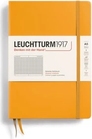 Leuchtturm1917 Medium Notizbuch, A5, kariert, Hardcover, rising sun, 126 Blatt