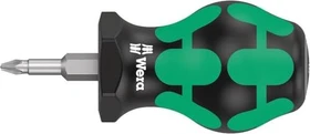 Wera Kraftform Plus Serie 300 355 PZ Stubby Pozidriv Schraubendreher, PZ1x25mm
