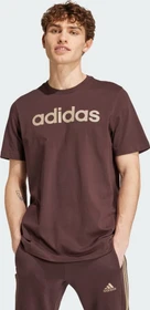 adidas Essentials Single Jersey Linear Embroidered Logo T-Shirt kurzarm shadow brown (Herren)