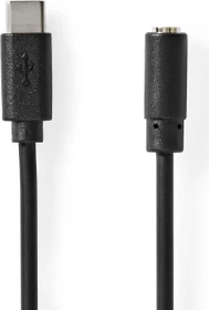 Nedis USB-C Adapter USB 2.0 USB-C Stecker/3.5mm Buchse vernickelt 1.00m schwarz