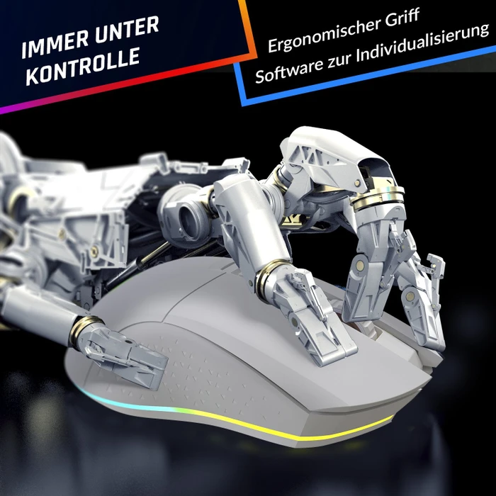 Klim Blaze Rechargeable Wireless Gaming Mouse weiß, USB