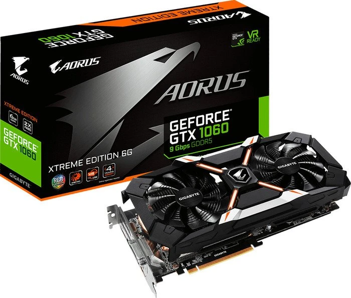 GIGABYTE AORUS GeForce GTX 1060 Xtreme Edition 6G 9Gbps (Rev. 1.0), 6GB GDDR5, DVI, HDMI, 3x DP