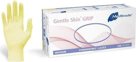 Meditrade Latex Gentle Skin Grip Einweghandschuhe L, 100 Stück