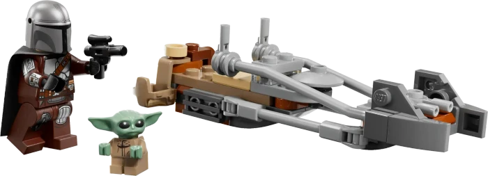 LEGO Star Wars - Der Mandalorianer und Grogu auf ihrem Speeder Bike