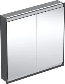 Geberit ONE Spiegelschrank ComfortLight, 2 Türen, UP-Montage, 90cm, schwarz matt/Aluminium pulverbeschichtet