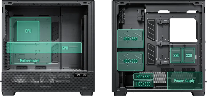 Antec Flux Pro, schwarz/braun, Glasfenster
