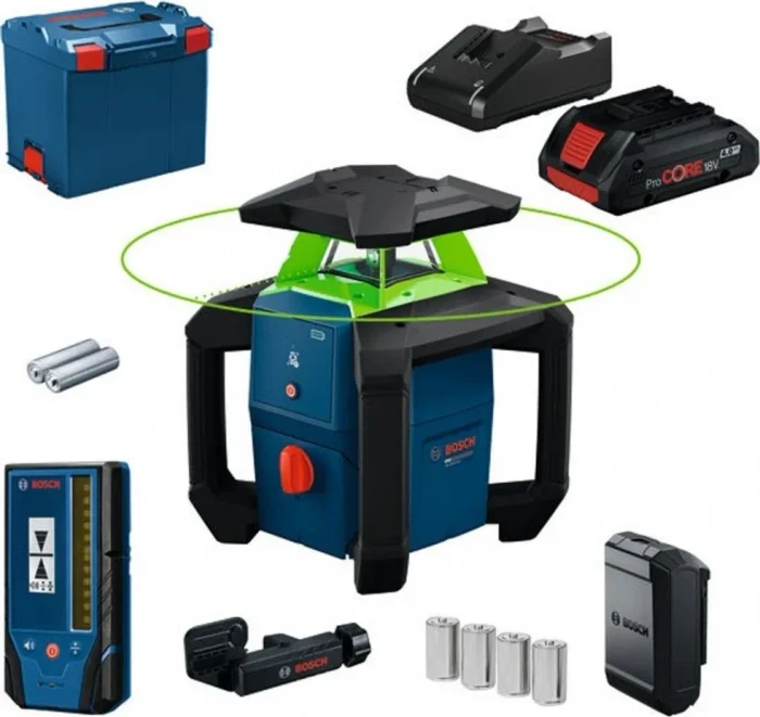 Bosch Professional PRO GRL18V-3-31G Akku-/Batterie-Rotationslaser inkl. L-Boxx + Akku 4.0Ah + Zubehör (0601061G00)