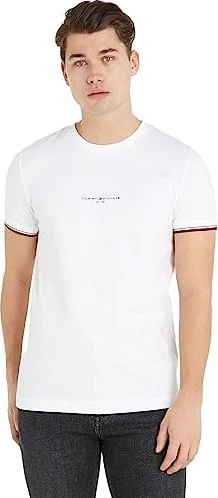 Tommy Hilfiger Signature Slim Fit Strick T-Shirt kurzarm weiß (Herren)
