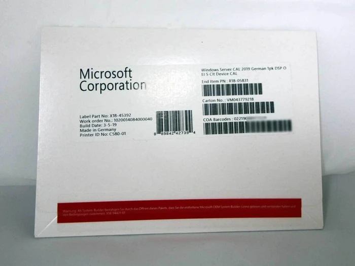 Microsoft Windows Server 2019, CAL