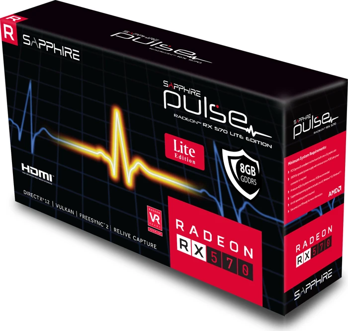 Sapphire Pulse Radeon RX 570 8G G5 Lite, 8GB GDDR5, 2x HDMI, 2x DP, lite retail