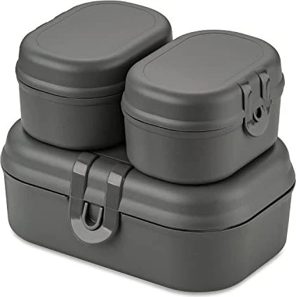 koziol Pascal Ready Mini Lunchbox und Besteck Geschirrset nature ash grey