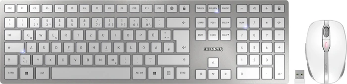 Cherry DW 9100 Slim weiß/silber, USB/Bluetooth, DE + McAfee Total Protection Bundle