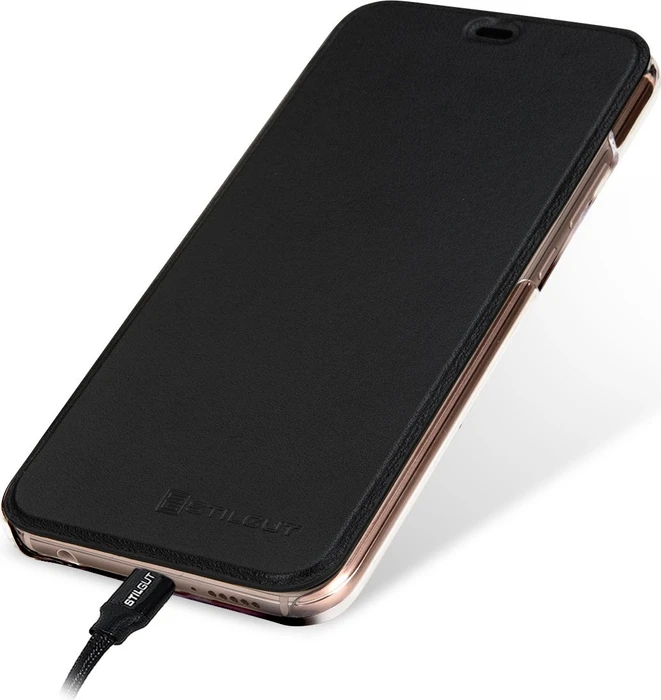 Stilgut Book Type NFC/RFID Blocking Cover für Huawei P20 Lite schwarz