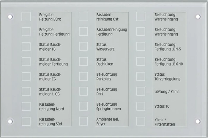 Jung KNX Melde- und Bedientableau Glas grün