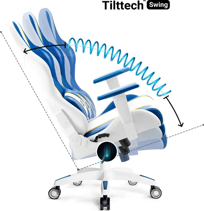Diablo Chairs X-One 2.0 King Gamingstuhl, Aqua Blau, blau/weiß
