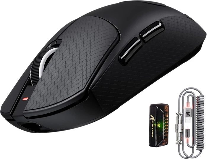 Attack Shark X8 Ultra 8KHz Tri-mode Wireless Gaming Mouse, schwarz, inkl. Grip Tape, USB/Bluetooth