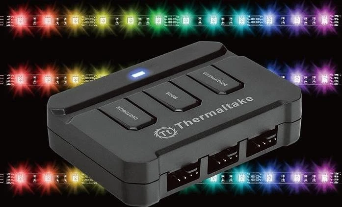 Thermaltake Lumi Color, Lichtsteuerung inkl. 3 RGB-LED-Streifen, schwarz