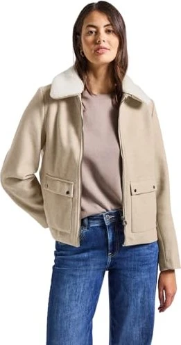 Street One Abnehmbarer Kragen Jacke soft sand melange (Damen)