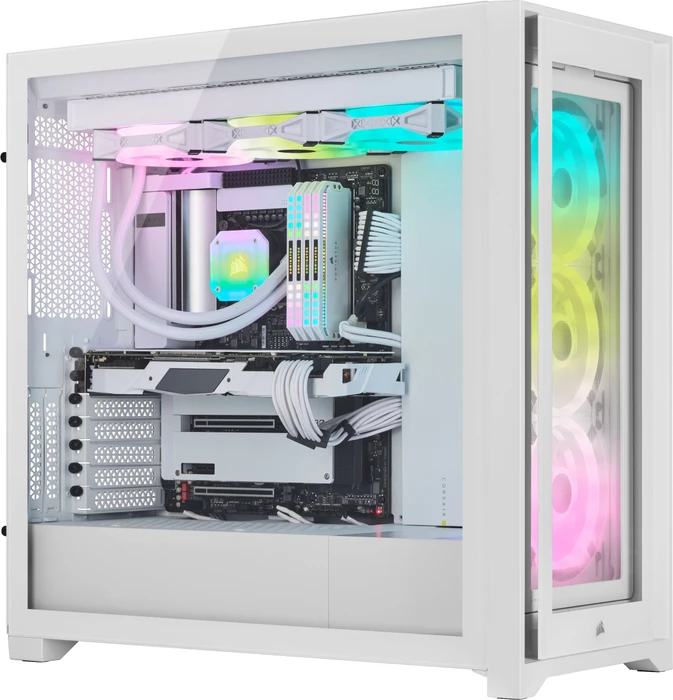 Corsair iCue 5000X RGB QL Edition, weiß, Glasfenster