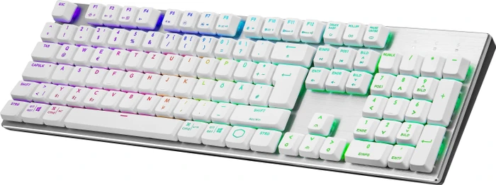 Cooler Master SK653, LEDs RGB, weiß, TTC LOW PROFILE RGB RED, USB/Bluetooth, DE