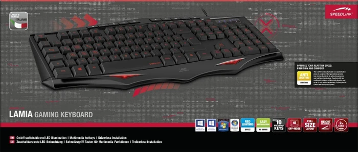 Speedlink Lamia Gaming Keyboard, USB, IT