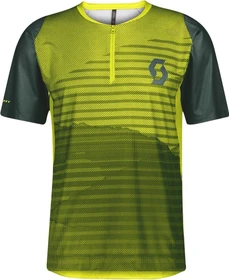 Scott Trail Vertic Zip Trikot kurzarm smoked green/sulphur yellow (Herren)