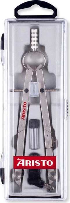 Aristo Studio Teilzirkel Metall, 2 Gelenke, Universaladapter, silber, Klarsichtetui