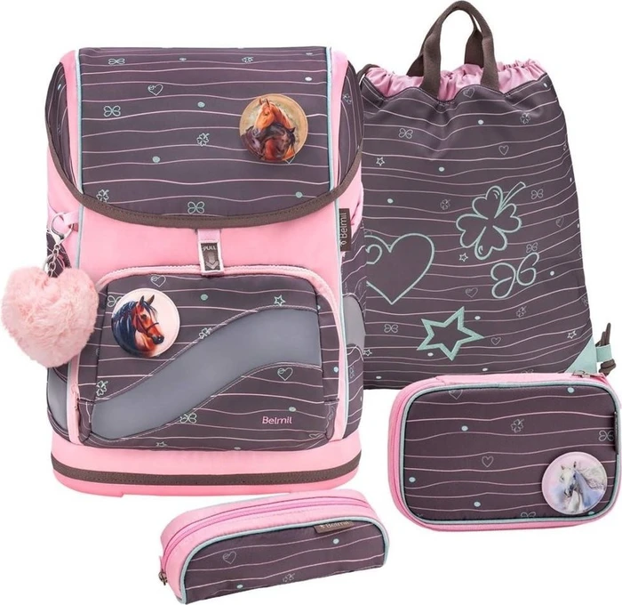 Belmil Premium Smarty Plus Mint Schultaschen-Set, 5-tlg.