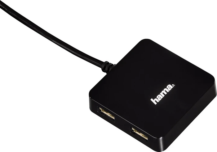 Hama USB-Hub, 4x USB-A 2.0, USB-A 2.0 [Stecker]