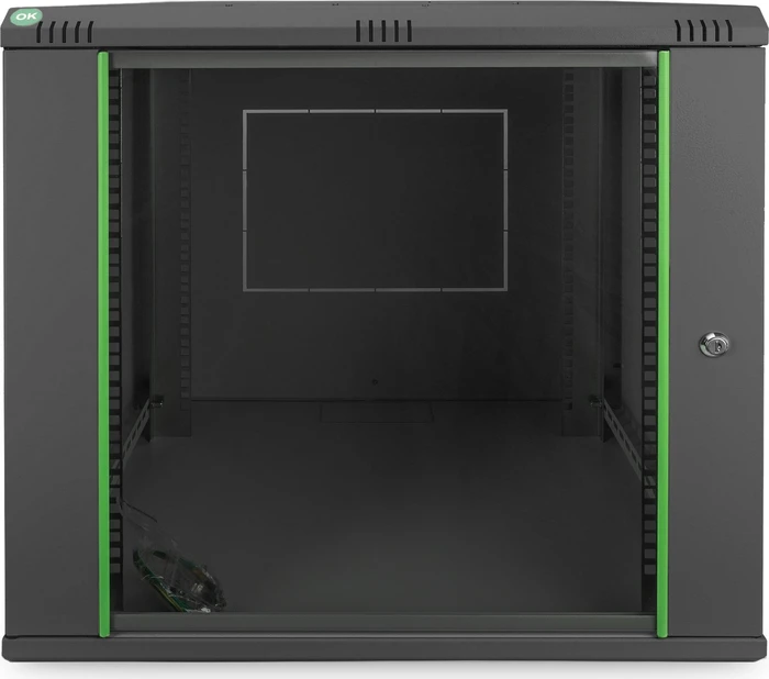 Digitus Professional Dynamic Basic Serie Wandschrank 12HE, montiert, Sicherheitsglastür, IP20, RAL 9005, 600mm tief