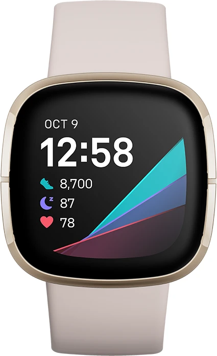 Fitbit Sense Aktivitäts-Tracker lunar white/soft gold