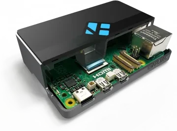 Flirc Gehäuse für Raspberry Pi 5, Kodi Edition, schwarz