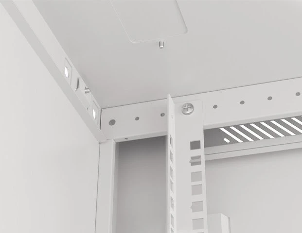 Lanberg WF01 Series 19" Wandschrank 18HE, hängend, Flatpack, Glastür, IP20, RAL 7035, 600mm tief