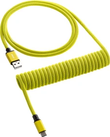 CableMod Classic Coiled Keyboard Cable USB Micro-B auf USB-A, Tastaturkabel (Spiral-Textilkabel), 1.5m, Dominator Yellow