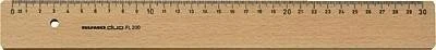 Rumold Lineal 20cm, mit Metalleinlage, braun