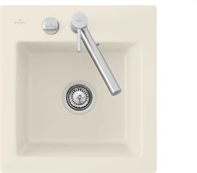 Villeroy & Boch Subway 45 XS Einbau Becken mittig mit Ablauffernbedienung ivory