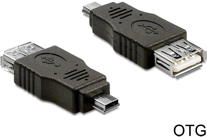 DeLOCK USB 2.0 Adapter, Mini-B [Stecker] auf USB 2.0-A [Buchse]