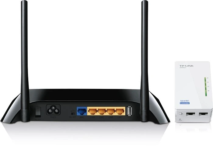 TP-Link H5R H5E WLAN-Router Hybrid Kit, Router und Repeater Set, 2er-Bundle