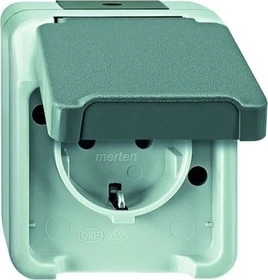 Merten Aquastar SCHUKO-Steckdose, lichtgrau