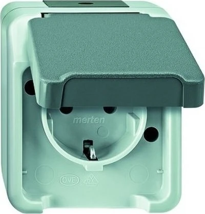Merten Aquastar SCHUKO-Steckdose, lichtgrau