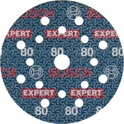 Bosch Professional EXPERT O780 Folienschleifblatt K80, 125mm, 50 Stück